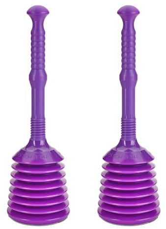 TURBO PRODUKTE Turbo Stampfer Lila - Pömpel rohrfrei - Saugglocke für Toilette, Waschbecken, Dusche uvm. - maximale Saugkraft - 10-faches Ansaugvolumen 2er Set