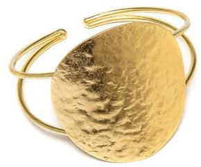 Vestopazzo Armband aus Messing mit großer Plakette in Schmiedeoptik, offenes Modell verstellbar, Höhe ca. 5 cm. Nickelgeprüft, handwerkliche Verarbeitung. DD11122, big, Messing, Keine