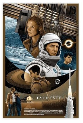 ALNILA Filmposter Interstellar 6, Leinwand, Schlafzimmer, Dekoration, Sportlandschaft, Büro, Raumdekoration, Geschenk, ungerahmt, 30 x 45 cm