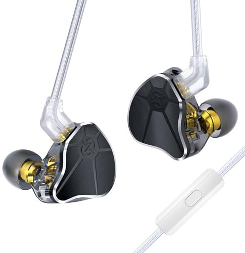 EZ EAR CCZ BC04 High Performance CNTD Dynamic Driver IEM in Ears Monitors,Wired Earbuds with Customize High-Frequency Balanced Armature Headphones in-Ear Earphones Detachable Tangle-Free Cable