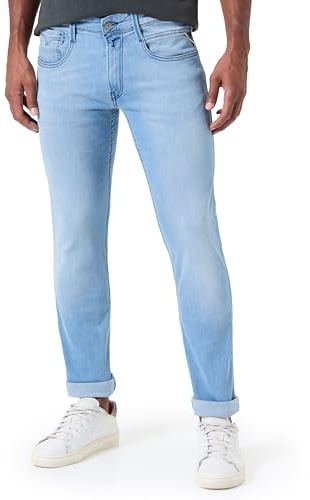 Replay Herren Jeans Anbass Slim-Fit mit Power Stretch, Blau (Light Blue 010-1), 34W / 32L