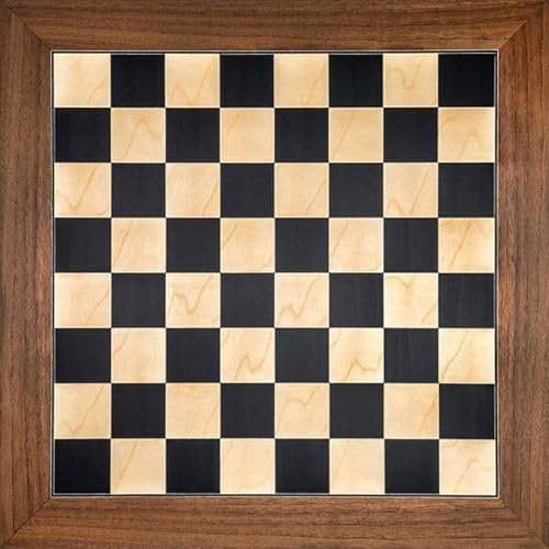 Tablero de ajedrez Negro Nogal Deluxe - Bordes Sin notación, Tamaño 6, Ideal para Aficionados y Clubes, Tablero de ajedrez para niños y Adultos, Tablero de ajedrez, Juego de Ajedrez de Madera
