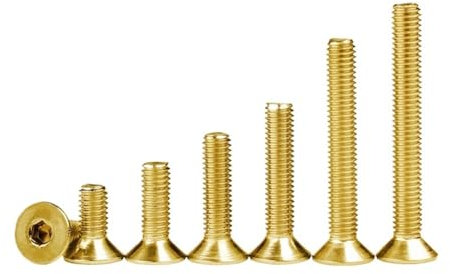 Aqxypas 5/10 Stück Tyrant vergoldetes Titan M2 M2,5 M3 M4 M5 M6 L = 4–40 mm Innensechskant-Innensechskant-Senkkopf-Inbusschrauben DIN7991 (Color : DIN7991, Size : M3x16 (10PCS))