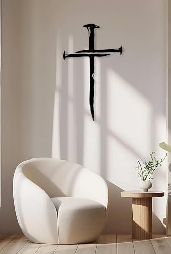 RESACO Wandkreuz aus Metall, Jesus-Kreuz, Geschenk für einen christlichen Wandbehang, für Kirche, Zuhause, Büro, Taufe
