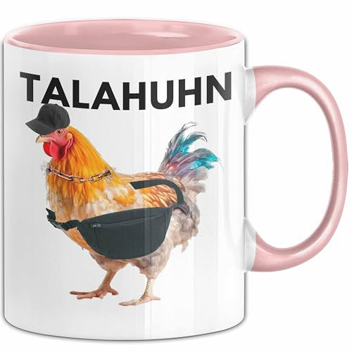 Tala Huhn Tasse Geschenk Talahuhn Meme Witziger Becher Talahon (Rosa)