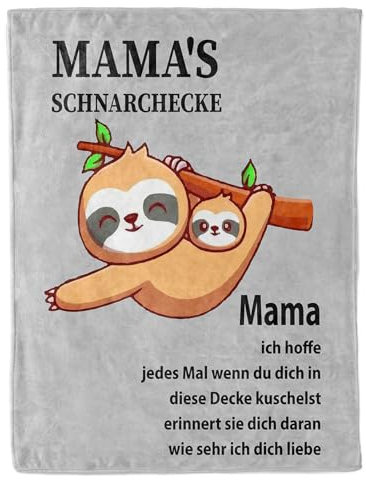 Blumuze Geschenke Für Mama, Personalisierte Decke Mama Geschenk, Flannel Blanket Geburtstagsgeschenk Für Mama Mutter zum Geburtstag Muttertagsgeschenk Weihnachten Für Mama 150cm x 130cm