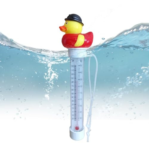 Salyeeluly Thermomètres de piscine flottants en forme de canard, thermomètres de température de l'eau, Thermomètres mignons de conception de canard pour la température de l’eau, Thermomètres à bain de