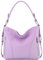 modamoda de T202 Damen Leder Henkeltasche Schultertasche handmade in Italy, Farbe:Flieder