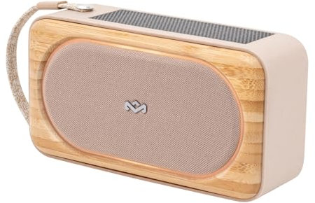 House of Marley Roots Solar Bluetooth Speaker - Small Portable Bluetooth Speaker for Travel & Outdoor, Weatherproof & IP67 Waterproof Rating, 14Hr Playtime - Wireless Speakers for Phone, Cream