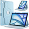 GOZOPO Custodia per iPad Air 11 Pollici (M3/M2, 2025/2024), iPad Air 5/4 10,9 (Modello 2022/2020, 5a/4a Generazione), Rotazione a 360 Gradi Supporto Custodia Auto Svegliati/Sonno - Blu