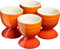 Professional Egg Cup Set of 6 |Ceramic Egg Holders Stoneware Dinnerware Set 6 x 40ml (4 Pcs Orange)
