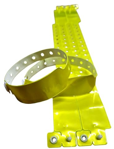 Wide Faced Vinyl Wristbands, 100 Pack (Yellow)