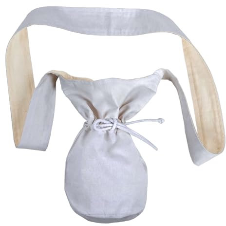 HEMAD Mittelalter Umhängetasche Beutel-Tasche Baumwolle klein Modell: Amalberga, Weiß