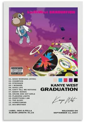Hotoice Kanye Poster West-Musikalbum, Abschlussposter für Zimmer, ästhetische Leinwand, Wandkunst, Schlafzimmerdekoration, 30 x 45 cm