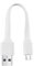 pluX 0.3m White Micro USB Cable Cord - A to Micro B - Micro USB Charging Data Cable - USB 2.0-1x USB A Male, 1x USB Micro B Male