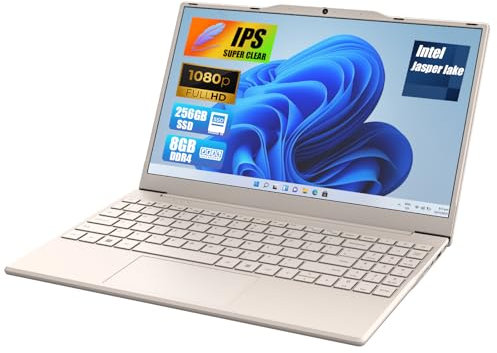 2025 Neueste Tragbarer Laptop für Studenten und Unternehmen,14 Zoll Notebook Computer FHD IPS Display,8GB RAM 256GB SSD,Celeron N5095(Bis zu 2.9GHz,Beats N4020),QWERTY Numerische Tastatur,WiFi,Webcam