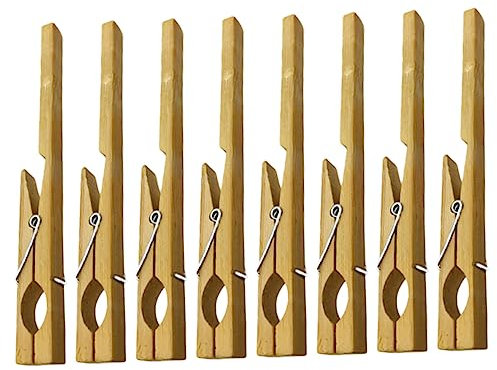Amosfun Lot De 8 Pinces Fixes En Bambou Pour Tubes à Essai, Clips De Fixation Robustes Pour Laboratoire, Support Léger Et Portable Pour Expériences Scientifiques
