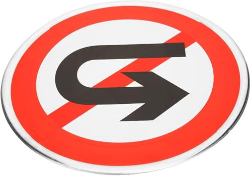 DINHEAROM Panneau Interdiction Demi Tour Durable Pour Allée Et Route Réfléchissant Et Facile à Lire