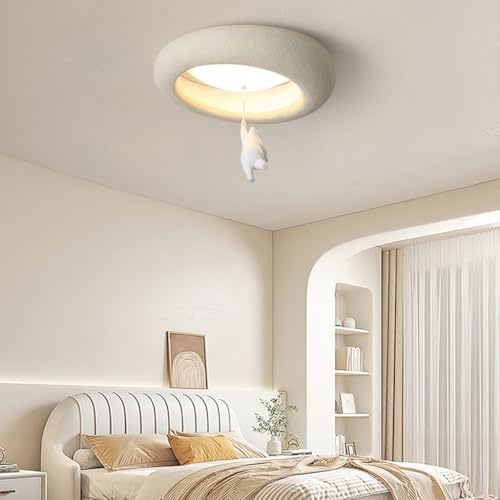 TMKOO LED Kinder Deckenlampe Wabi-sabi Deckenlampe Harz Bär Dekoration Kreative Lampe Decke Dekorativer Kronleuchter Stufenlos Dimmbar Für Schlafzimmer Kinderzimmer Jungen Mädchen(40CM)
