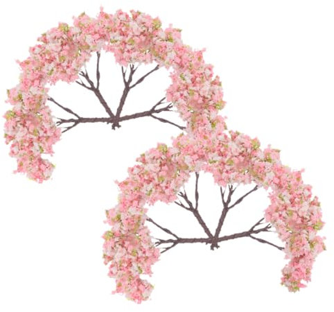 Healifty 8 Stück Miniatur Bäume Künstliche Kirschblüten für Sandtisch und Gartenlandschaft Dekoration für Miniaturprojekte und Mikrolandschaften