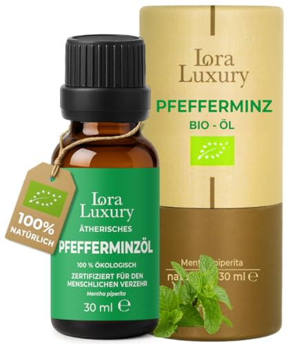 Bio Pfefferminzöl 30ml – 100% Ätherisches Minzöl | Lebensmittelecht | Mentha Piperita für Aromatherapie, Tee, Lebensmittel & Kosmetik