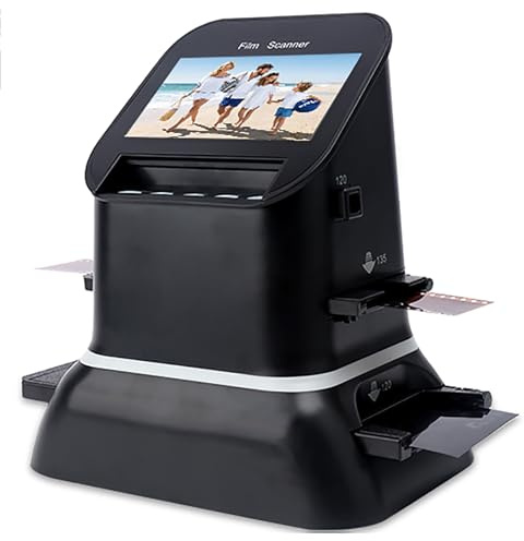 120 High Resolution Film Scanner, Film and Slide Scanner, 1080P LCD Screen Digital Film Converter, Convert Negatives and Slides 35mm, 135mm, 126, 127mm to Format
