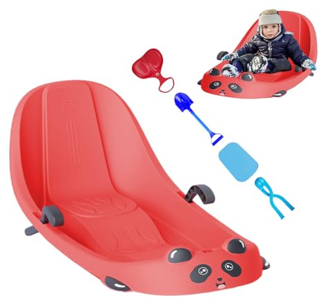 Schlitten für Kleinkinder – ergonomisch und familienfreundlich | Schlitten für Kleinkinder mit integrierter Bremse – für und Mädchen im Vorschulalter, verschneite Hügel, Park, Garten, Hinterhof