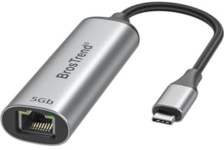 BrosTrend 5Gb USB C to Ethernet Adapter Plug & Play for Windows, macOS etc.
