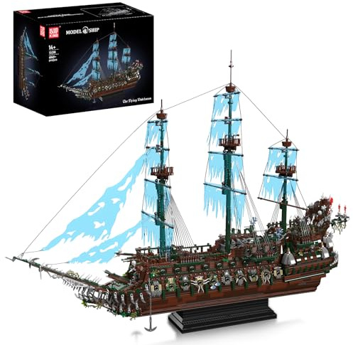 Mould King 13218 Fliegender Holländer Geisterpiratenschiff-Baustein-Modell, MOC Kreativserie übergroßes Segelschiff-Modell Technik Klemmbausteine Bausatz Erwachsenen-Bastel-Sammlung, 14+ (6849+Teile)