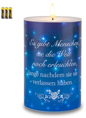 Rhytsing Trauergeschenk LED kerze mit timerfunktion für Trauer, Trauerkerze für Verlust von Mutter, Vater, Gedenken, Beerdigung, Hinterbliebene - D 10 cm x H 15 cm