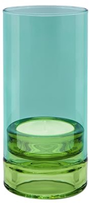 REMEMBER Windlicht LYS pink, H 19.3 cm, Ø 9 cm – Dekoratives Glas Windlicht für Teelichter und Kerzen, stimmungsvolle Tisch- und Wohnraumdekoration (Sky)