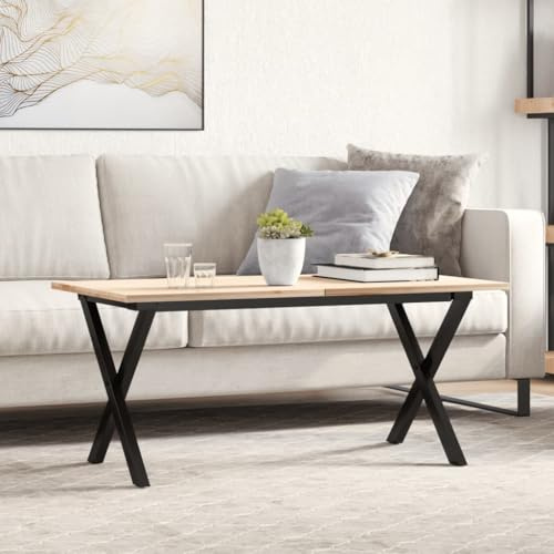 PHGTYUK Cadre de table en acier en forme de X 70 x 30 x 43 cm avec 4 pieds de table pour table basse design industriel