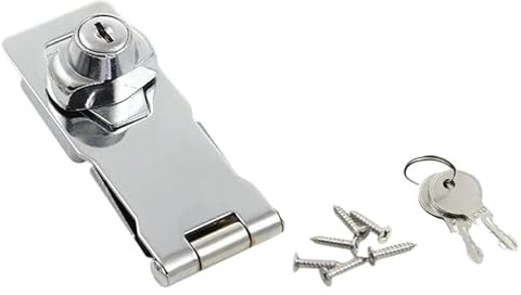 2 Pcs Locking Hasp Heavy Duty Staple with Keys Padlock Cupboard Shed Garage Lock Office Cabinet Security Hardware(2.5inch)