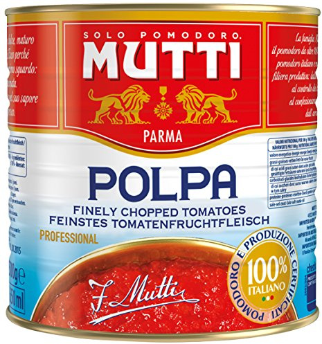 Mutti Polpa Fine Tomatenfruchtfleisch, Fein Gehackt, 1er Pack (1 x 2.5 kg)