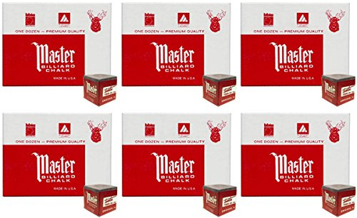 Masters Gray Billiard Cue Chalk - 6 dozen