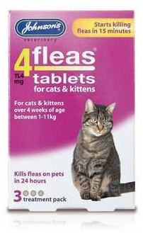 Pet Essentials Johnsons 4Fleas Tablets for Cats and Kittens [E93510] [Neoteric Edition]