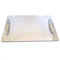 Super Cool Creations Serviertablett Silber Spiegel Acryl mit Chrom Griffe – 35 cm x 25 cm