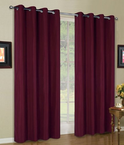 Mikrofaser Vorhang blickdichte Matte unifarbene Gardine, Bordeaux Ösen, 225x140 Schal. Material aus Microsatin-Gewebe., 204000