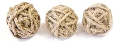 6 Petites boules de corde 3 cm - Marron - Taille Unique