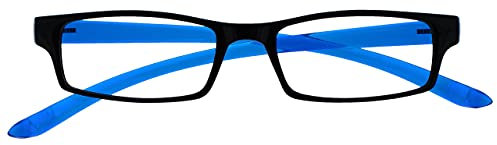 The Reading Glasses Company Die Lesebrille Unternehmen Schwarz Leuchtend Blauen Nacken-Leser Herren Damen R20-3 +1,00