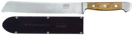 Güde Messer Brotmesser, Olive 21 cm & gratis Lederscheide