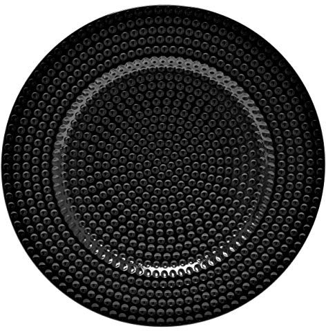  OCCASIONS  10 pcs Round 13'' Round Acrylic Plastic Wedding Chargers, Dinner Party Decoration Charger Plates (Hammered Black)