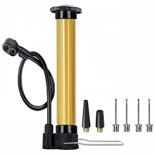 DDUO Portable Ball Pump, Bike Floor Pump, Bicycle Pump, Bike Pump, Inflator with Presta &Schrader Valves with Ball Needle Nozzle for Bike Basketball Football Balloon - 7 Kit