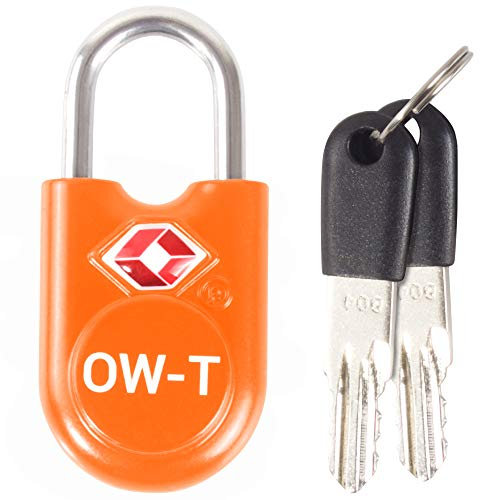 OW-Travel Cadenas clé TSA pour Valise. Cadenas Clef Antivol pour Bagages Casier Rangement Tente Camping.Bagages Cadenas USA.Accessoires de Voyage Avion.Verrou a Cle Valise 1 Orange