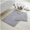 GC GAVENO CAVAILIA Greek Key Pattern Bath Mats 2 Piece Sets Non Slip, Soft Washable Rug Quick Dry Water Absorbent Bathroom Shower Mat & Pedestal Set, Silver
