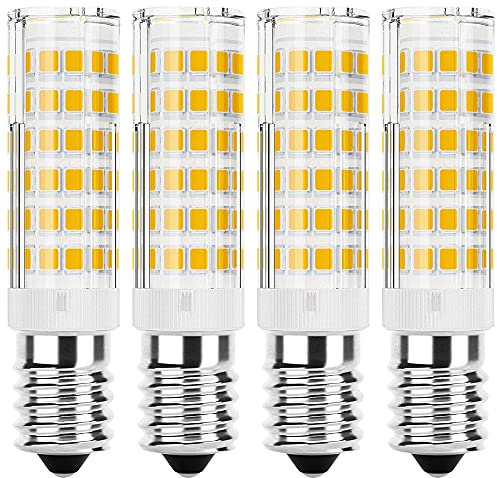 JPGhaha Cooker Hood E14 LED Bulb 6W Cool White High Bright Daylight White 6000K E14 76SMD Light Bulb AC220V for Livingroom Bathroom 4Pcs