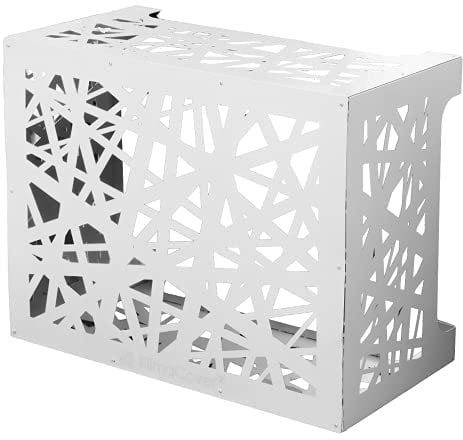 Senza marca Cubierta de aire acondicionado de aluminio blanco ARTIST M 86x44x68 cm, Resistente para exteriores y fácil de montar