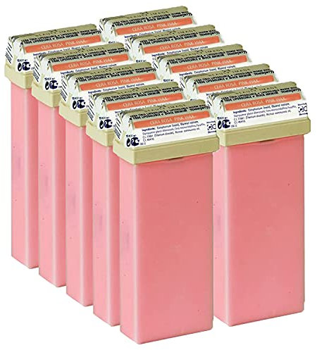 Beauty Image - Cera Depilatoria Roll-on 100 ml Rosa - Pack 12 Cartuchos (Resinas 100% Españolas)