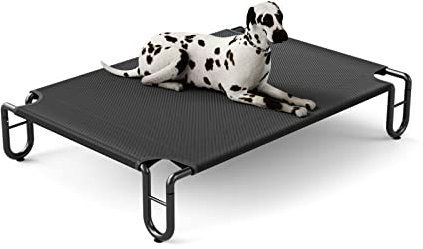 FAYDUDU Lit Chien Surélevé Rafraichissant Lit de Camp pour Chiens Chats Animaux de Compagnie Intérieur Extérieur Panier de Grande Taille Coussin Chien Indestructible (M)