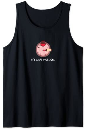 It's wine o'clock - red wine glass wine bottle wine clock Tank Top